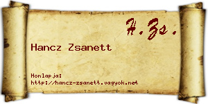 Hancz Zsanett névjegykártya